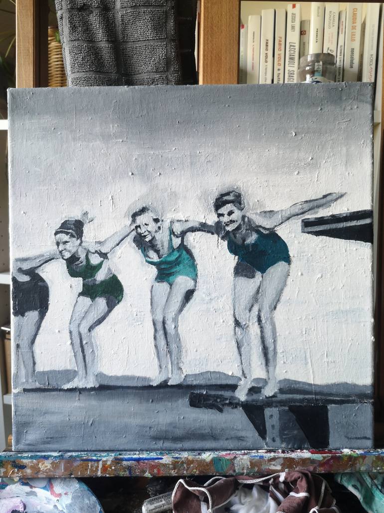 Original Modernism People Painting by Danila Pasini