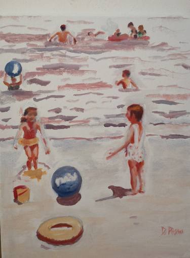 Original Figurative Beach Paintings by Danila Pasini