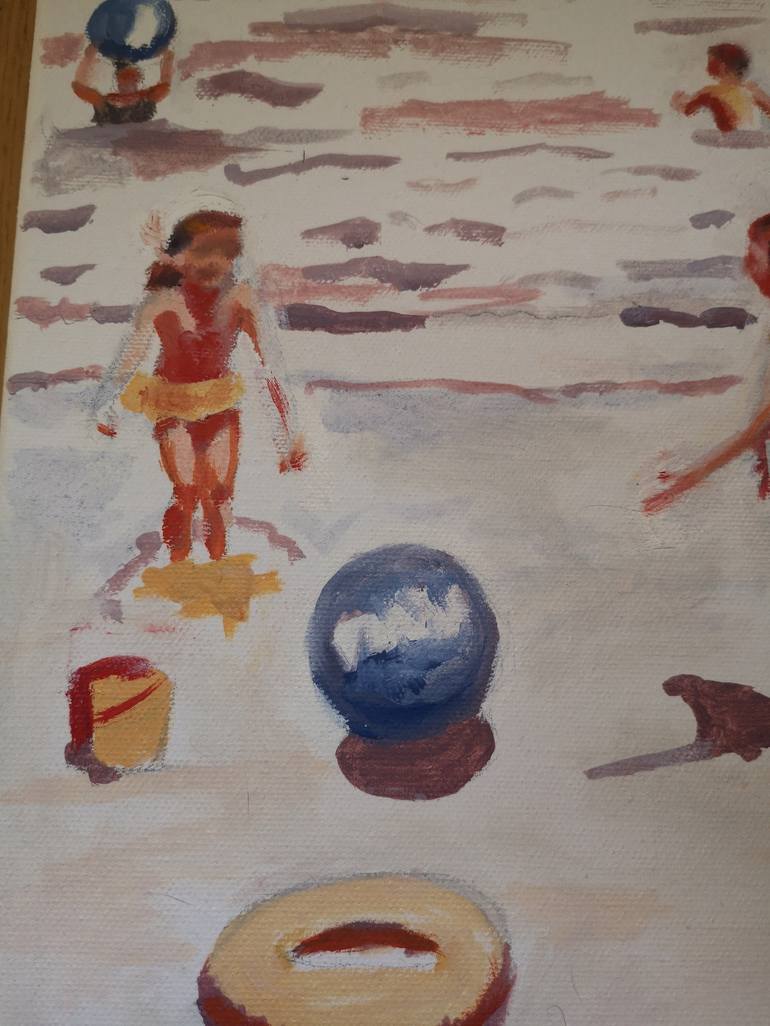 Original Figurative Beach Painting by Danila Pasini