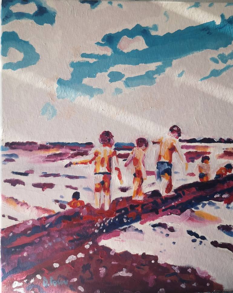 Original Modern Beach Painting by Danila Pasini