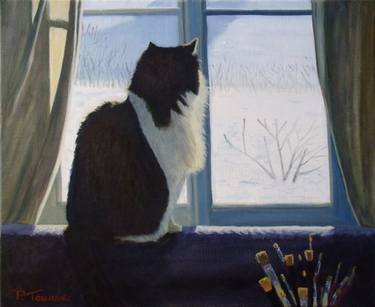 Print of Figurative Cats Paintings by Patricia TOURRES