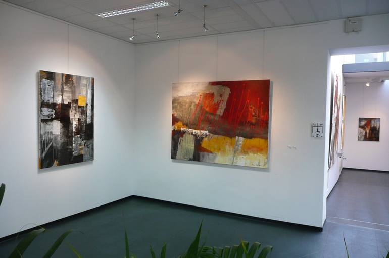Original Abstract Cities Painting by Anja Stemmer