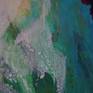 Nautilus is a large painting featuring organic shapes and shades of the world under water. it has been built from a multitude of colour layers, which provides the painting with an intriguing depth.