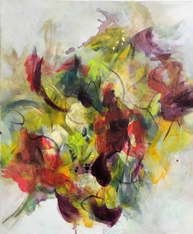 Original Abstract Floral Paintings by Anja Stemmer