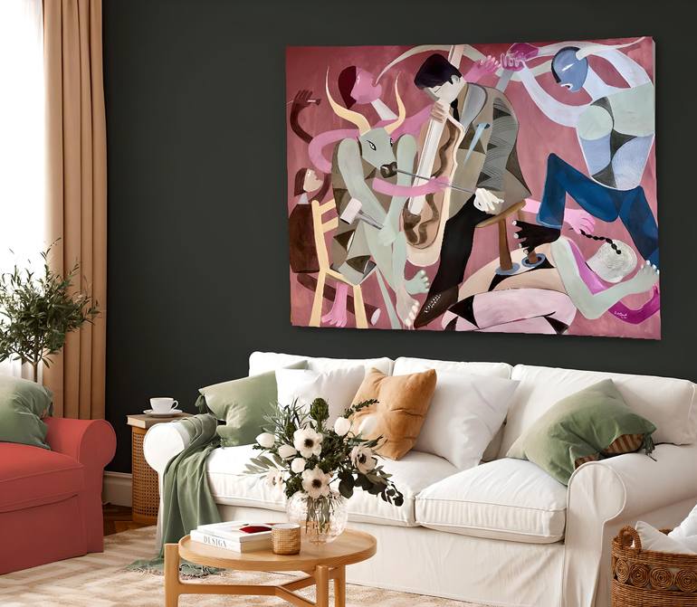 Original Abstract Expressionism People Painting by Sid Katragadda