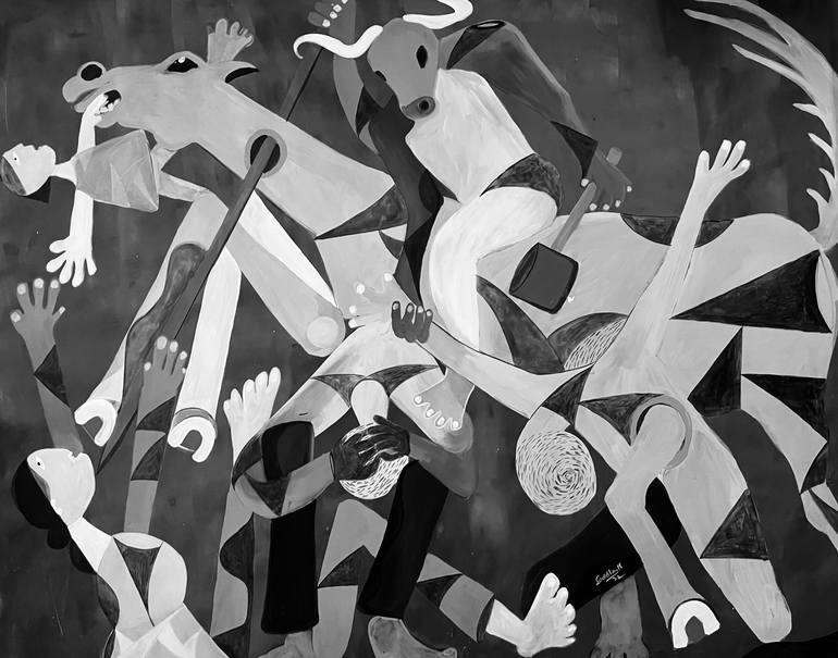 Original Abstract Expressionism People Painting by Sid Katragadda