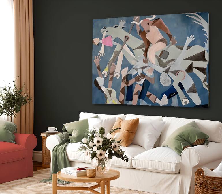 Original Abstract Expressionism People Painting by Sid Katragadda