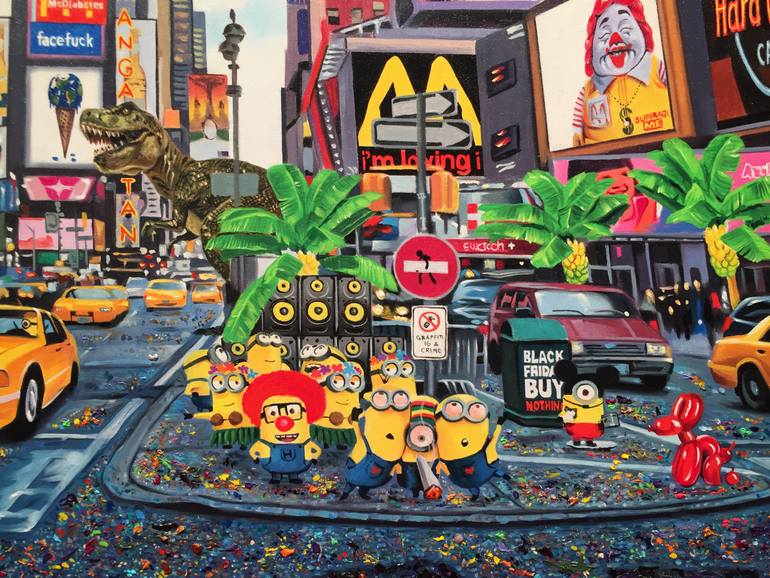 Original Pop Art Cartoon Painting by Art Pusher
