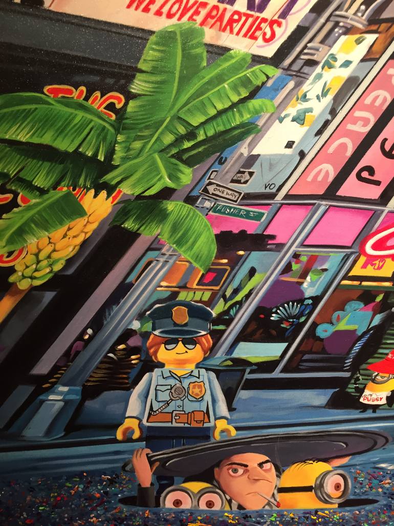 Original Pop Art Cartoon Painting by Art Pusher