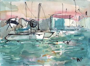 Print of Expressionism Boat Paintings by Wojtek Wieczorek