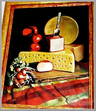 '' Still life with cheese '' - 27 / 35sm.-1994-signed thumb