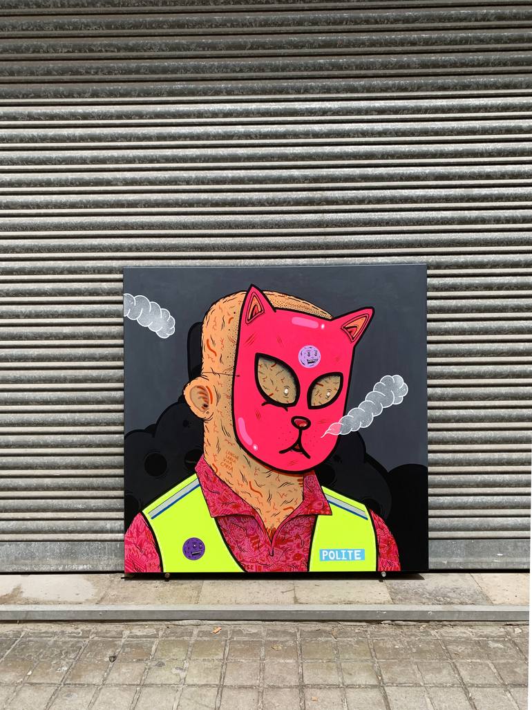 Original Street Art People Painting by Vicente Aguado