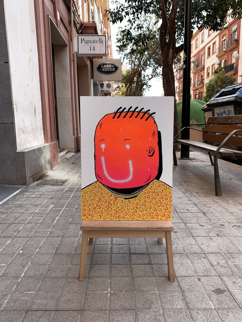 Original Street Art Portrait Painting by Vicente Aguado