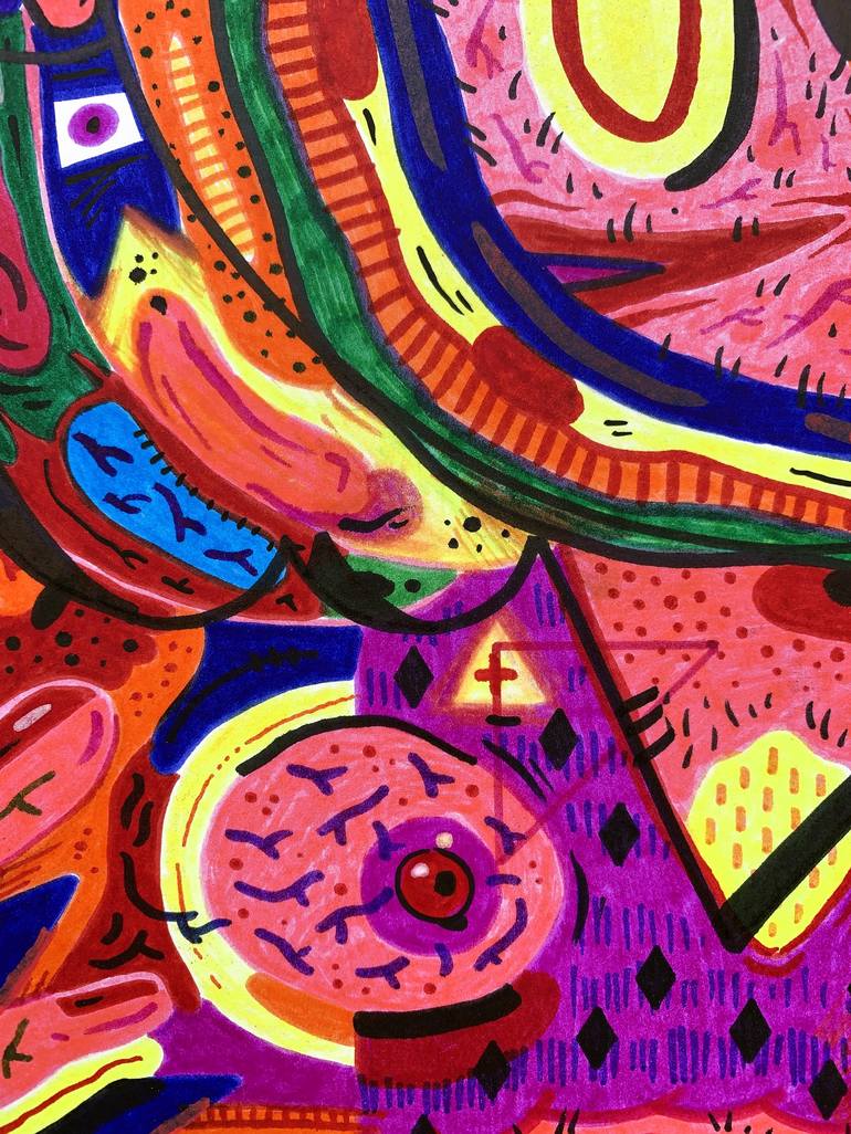 Original Expressionism People Drawing by Vicente Aguado