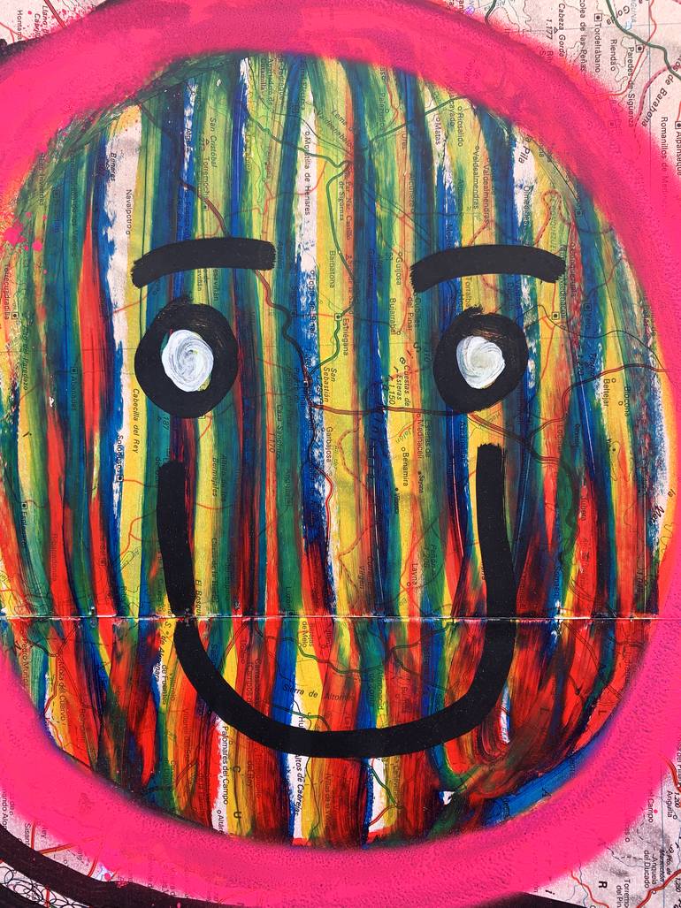 Original Street Art People Painting by Vicente Aguado