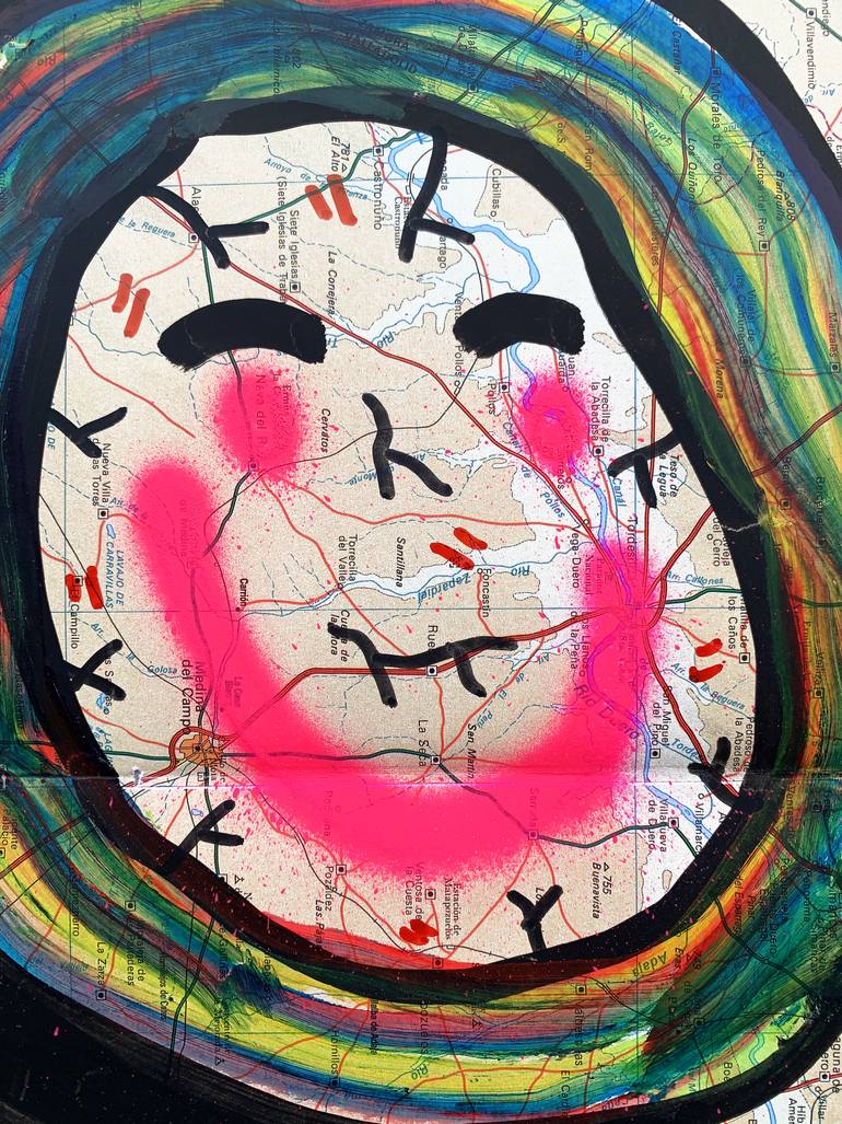 Original Street Art People Painting by Vicente Aguado