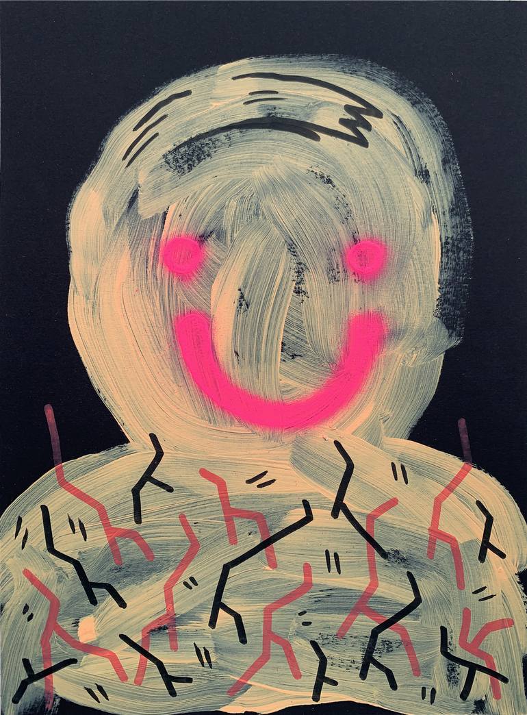 Original Street Art People Painting by Vicente Aguado