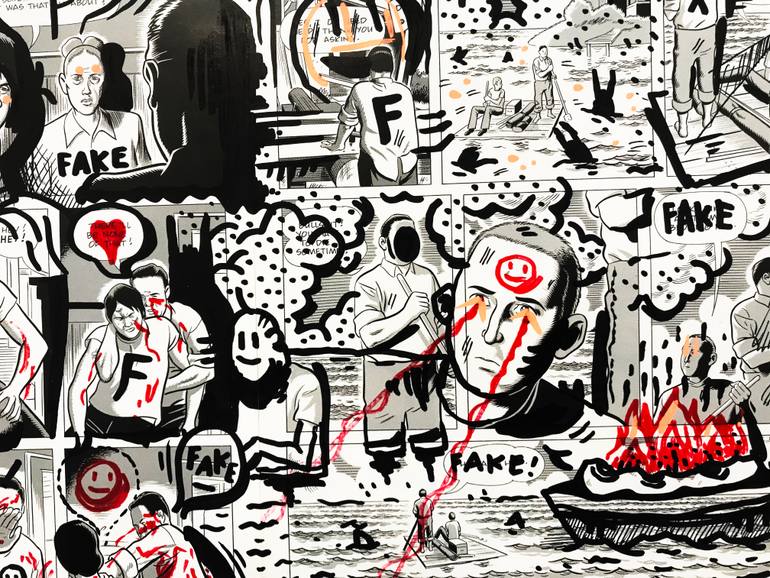 Original Street Art Pop Culture/Celebrity Drawing by Vicente Aguado