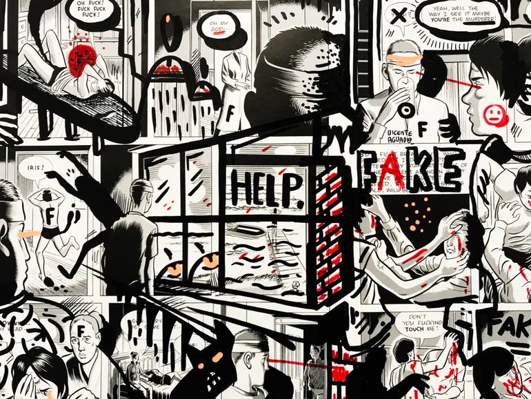 Original Street Art Pop Culture/Celebrity Drawing by Vicente Aguado