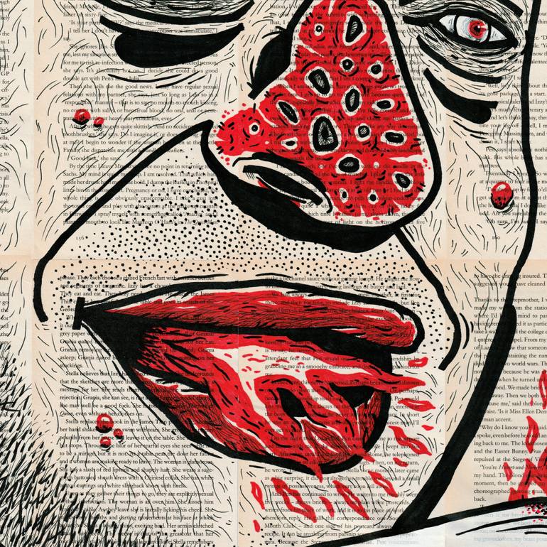 Original Street Art People Drawing by Vicente Aguado