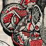 Marker and pen on paper.
Drawing made on book pages
joined with masking tape in the back