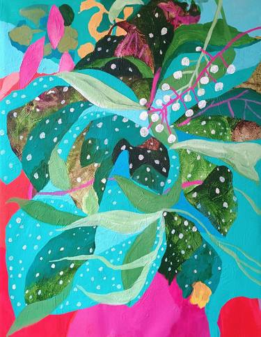 Original Abstract Botanic Paintings by Irene Guerriero