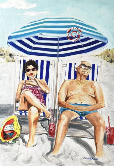 Original Modernism Beach Painting by Katarina Radenkovic