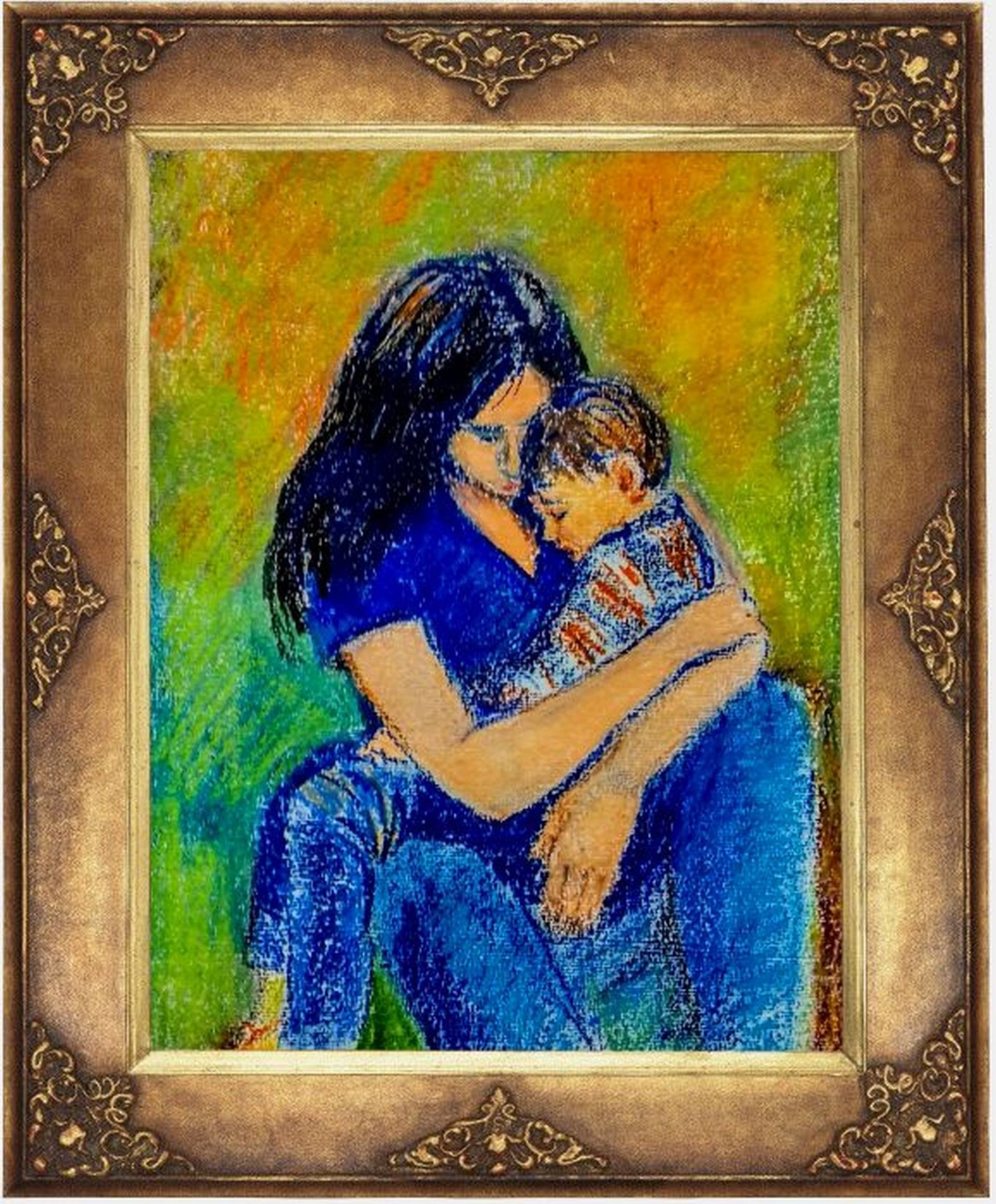 Mother And Child Mothers Day Gift For Mom Drawing By A S Shenoy Saatchi Art