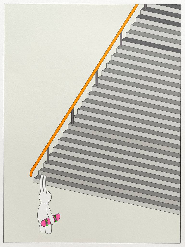 Original Humor Printmaking by Mr Clement | Abstract Art on Paper | The Only Way
