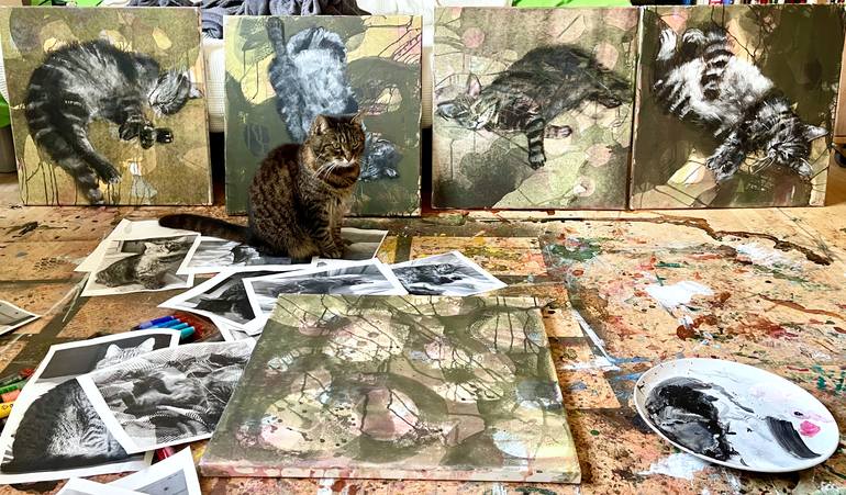 Original Contemporary Cats Painting by Skadi Engeln