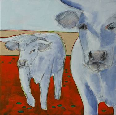 Original Abstract Cows Paintings by Skadi Engeln