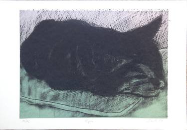 Original Cats Printmaking by Skadi Engeln