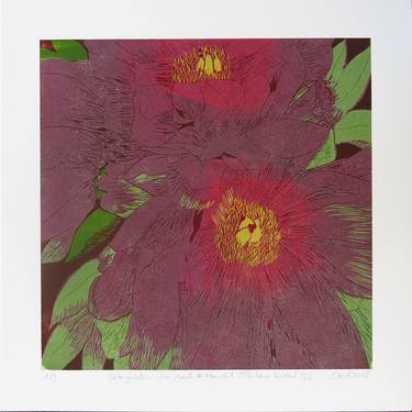 Original Art Deco Floral Printmaking by Skadi Engeln