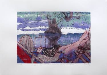 Print of Impressionism Beach Printmaking by Skadi Engeln