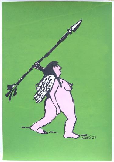 Print of Dada Nude Printmaking by Skadi Engeln