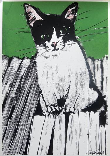 Print of Cats Printmaking by Skadi Engeln