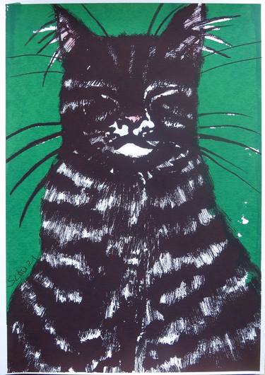 Print of Cats Printmaking by Skadi Engeln