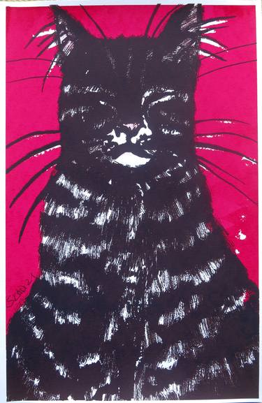 Original Cats Printmaking by Skadi Engeln