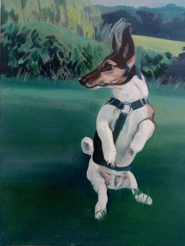 Original Figurative Dogs Paintings by Susanne Strassmann