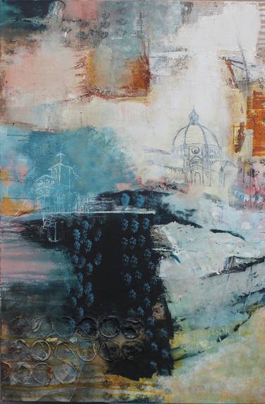 Original Abstract Cities Paintings by Claudia Geil