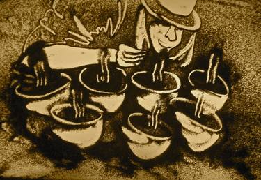 Print of Figurative Food & Drink Drawings by sand art bluto