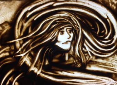 Femme Triste Drawing By Sand Art Bluto Saatchi Art Femme Triste Drawing By Sand Art Bluto Saatchi Art