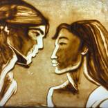 Visage amour autochtone - Limited Edition of 3 by sand art bluto