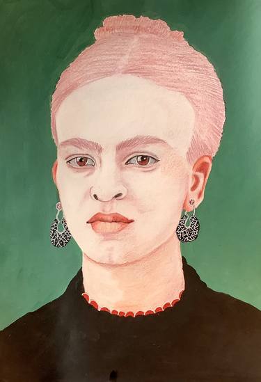 Frida Kahlo with Silver Earrings thumb