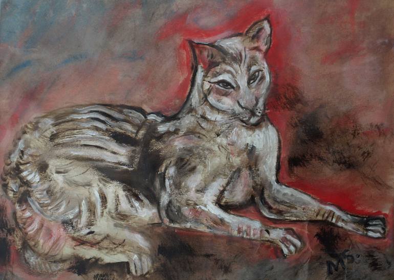 Print of Impressionism Cats Paintings by Margot Stinton