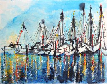 Print of Yacht Paintings by Chloe Juwon Kim