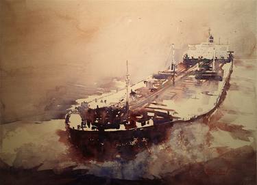 Original Ship Painting by Steven Lush AWS