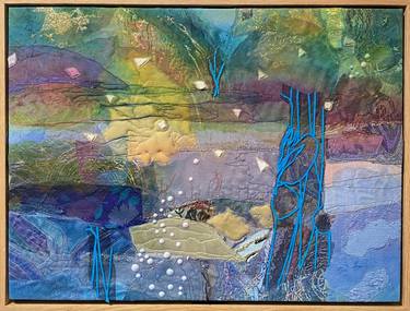 Original Abstract Landscape Mixed Media by Leisa Rich
