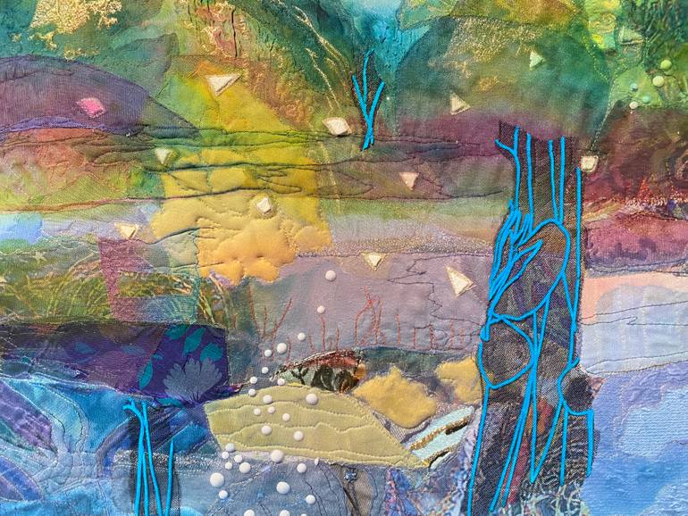 Original Abstract Landscape Mixed Media by Leisa Rich