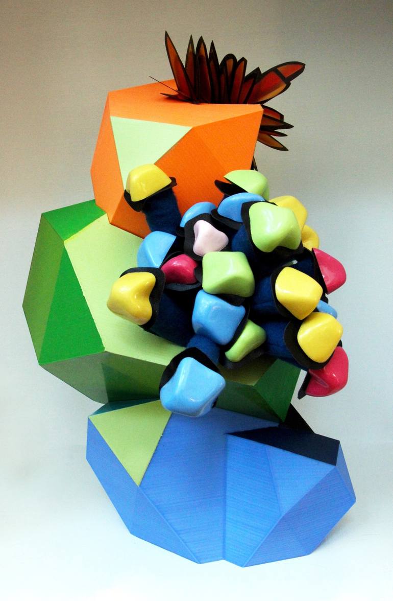 Original Cubism Abstract Sculpture by Leisa Rich